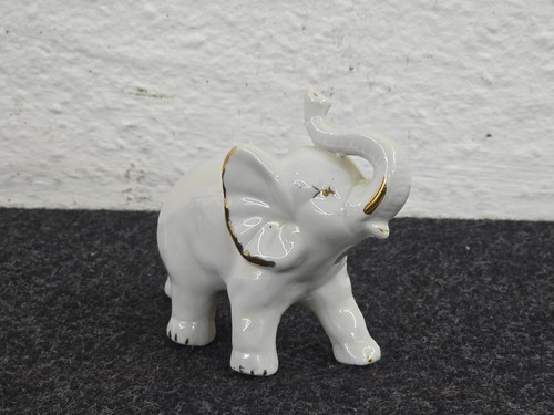 Porzellan elefant weiß gold - porzellan,