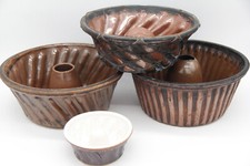 alte Steinzeug Keramik Gugelhupfform Backform braun Napfkuchen Deko