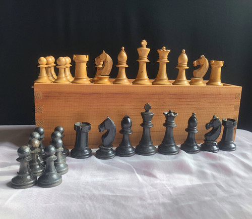 Vintage holz schachspiel - holz,