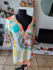 Kaftan Baumwolle Plus Size Sommer Bunt Gr L/Xl