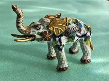 Elefant Seltene Figur Messing emailliert 70er Jahre Elephant