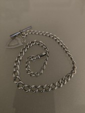 Antike Taschenuhr Kette massiv Sterling Silber ,Albert pocket watch chain,Wappen