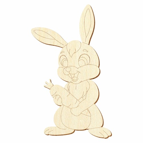 Holz hase mit möhre deko - holz,
