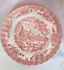 Churchill Teller Cottage Rot Vintage England Porzellan 27cm Staffordshire