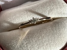 Goldring 585 - 3 Brillanten Lupenrein getöntes Weiß ca 0,15 Karat