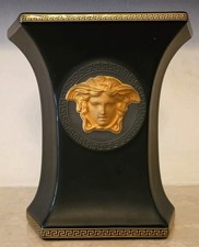 Rosenthal Versace Vase Gorgona Schwarz 19 cm – Medusa Relief – Rarität