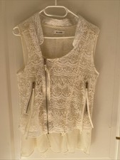Spitzenbluse Weiß Spitzensaum