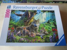 puzzle 1000 teile ravensburger - Wölfe im Wald - vollständig