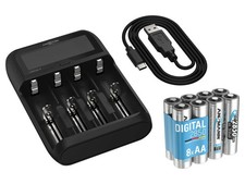 ANSMANN Batterieladegerät Lithium 4 Akkuladegerät 8xAA 2850 mAh Vorteilspack