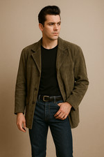 Vintage Ziegenleder Jacke Oversize Khaki 80s 90s Nina Boutique Augsburg 46–50