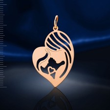 Mutter mit Baby Anhänger Gold