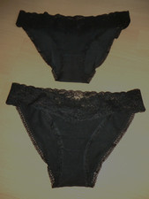 2 schwarze Slips Mini-Panty