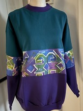 Sweater Sweatshirt Pulli Vintage 80er knallig bunt mehrfarbig Größe40/42 wie NEU