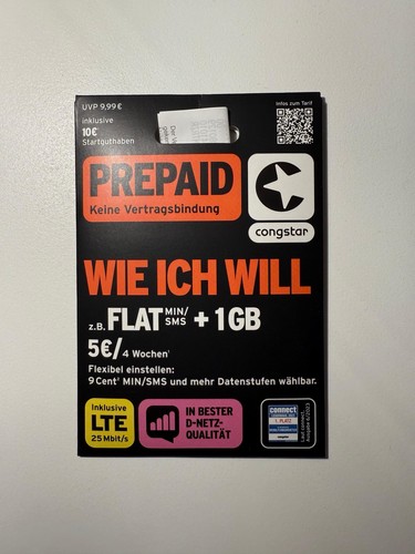 Congstar sim karte - congstar, 10€