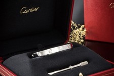 Cartier Love Armreif Armband Bracelet 6 Diamanten Weißgold Gr16 Full Set Schmuck