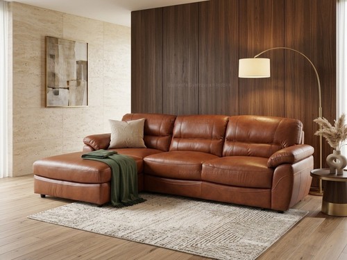 Leder ecksofa mit - leder,