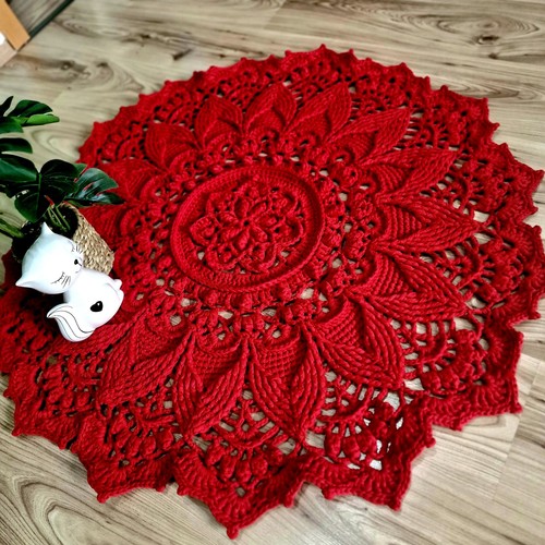 Häkelteppich boho skandavisch - häkelteppich,