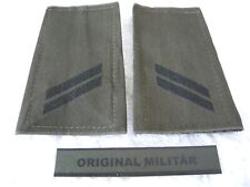 2 Paar KLETT Rangabzeichen Obergefreiter schwarz/oliv Schulter Klappen Schlaufen