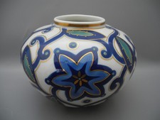 Kaestner Vase blau Goldauflage