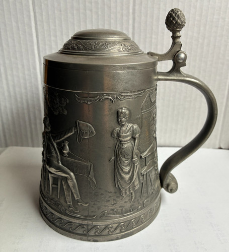 Alter zinnkrug mit deckel - zinnkrug,