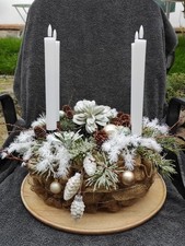 Adventskranz Adventsgesteck Weihnachten Tischdekoration Gold