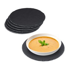 Schieferplatte Schiefer Servierplatte Runde Schieferplatten Pizzateller Set