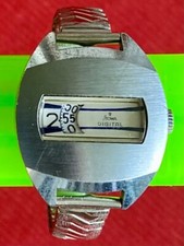 Stowa Digital Scheibenuhr Armbanduhr Handaufzug  Elasto-fixo Edelstahl Armband