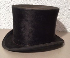 Alter Antiker Zylinder Filzhut   54 cm  Zylinderhut um 1902, Org. Hutschachtel