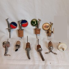 10 alte Flaschenausgießer, Reklame, Bar, Asbach Uralt, Cinzano