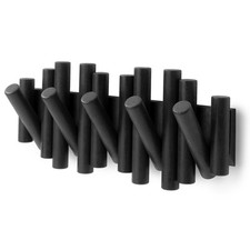 UMBRA Wandgarderobe PICKET mit 5 klappbaren Haken Kiefernholz schwarz