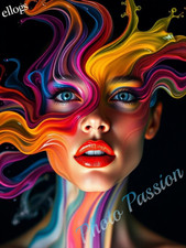 Foto A4 Portrait Frau Neon