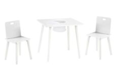 Roba Kindersitzgruppe Tisch weiß mit 2 Stühlen mit Netzeinsatz