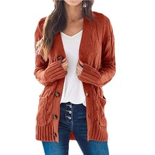 Damen V-Ausschnitt Strickjacke