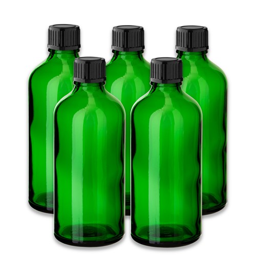 Grüne glasflasche 100 - 5x,