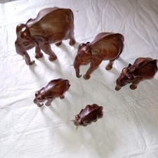 5er Set Holz Elefanten