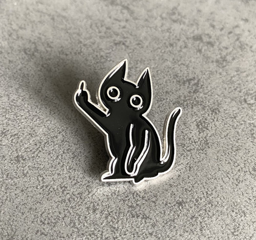 Schwarze katze pin - katze,