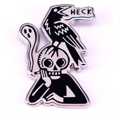 Krähe Totenkopf Rabe Emaille