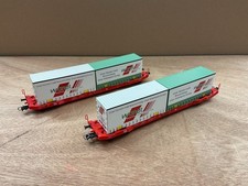 Mehano H0 DC Containertragwagen Spedition Wandt, ( 2 Stück )