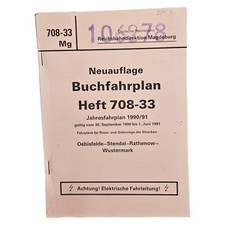 Buchfahrplan Heft 708-33 Jahresfahrplan 1990/91 Deutsche Reichsbahn 