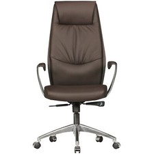FineBuy Bürostuhl Echtleder