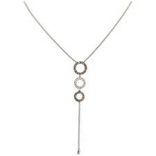 14k Weißgold runder Diamant Kreis Quaste Kette Halskette 1,0 kt