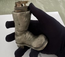 Alter Zinn feuerzeug Stiefel um 1860