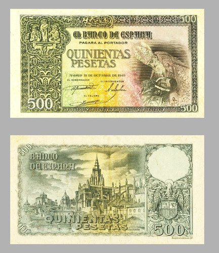 500 pesetas quinientas - 500,