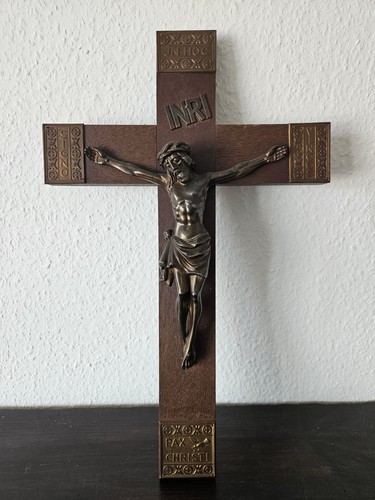 Großes kruzifix holz - großes, metall