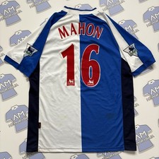 Match Worn Unwashed Alan Mahon 2001/2002 Blackburn Rovers Home Shirt League Cup