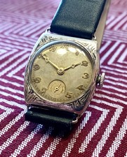 Syllberne Cyma Armbanduhr Handaufzug 15 Jewels, Ca. 1925er-35er Jahre 900 Silber