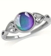 Vintage Mood Ring Silver Color