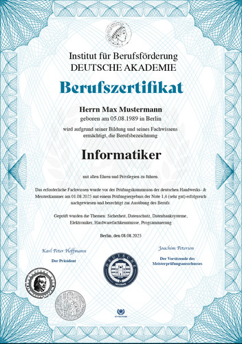 Berufszertifikat premium - berufszertifikat,,