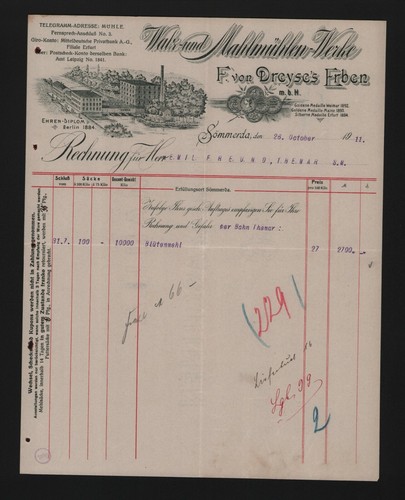Sömmerda rechnung 1911 f - sÖmmerda,, 1911,