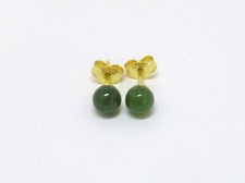 Ohrstecker Ohrringe Jade Grün Kugeln Silber 925 Gold 4mm 6mm